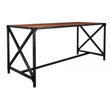 Прямоугольный стол в стиле лофт, ножки из стали, черные.014-250